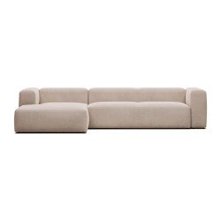 Canapé Blok 4 places méridienne gauche beige 330 cm