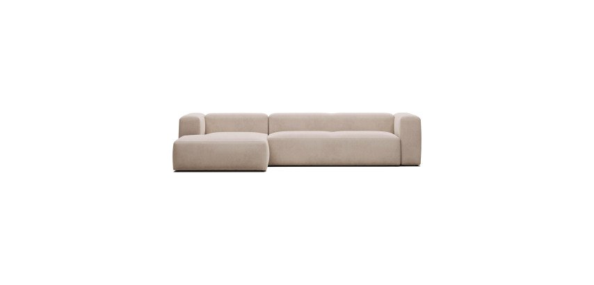 Canapé Blok 4 places méridienne gauche beige 330 cm