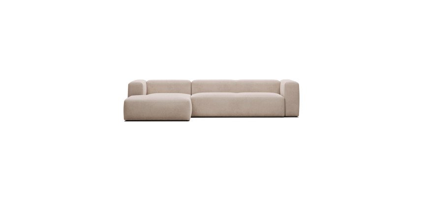 Canapé Blok 4 places méridienne gauche beige 330 cm