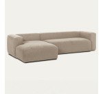 Canapé Blok 4 places méridienne gauche beige 330 cm
