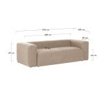 Canapé Blok 3 places beige 240 cm