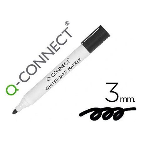 Rotulador q-connect pizarra blanca color negro punta redonda 3 mm