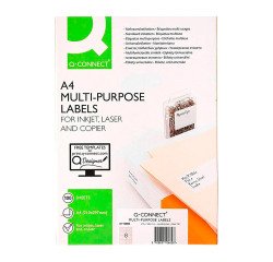 Etiqueta adhesiva q-connect kf10659 tamaño 105x74 mm - Caja con 100 hojas A4