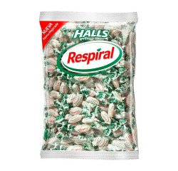 Caramelos halls respiral sabor menta eucalipto bolsa de 1 kg.