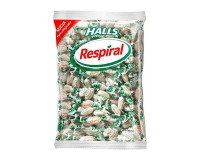 Caramelos halls respiral sabor menta eucalipto bolsa de 1 kg.