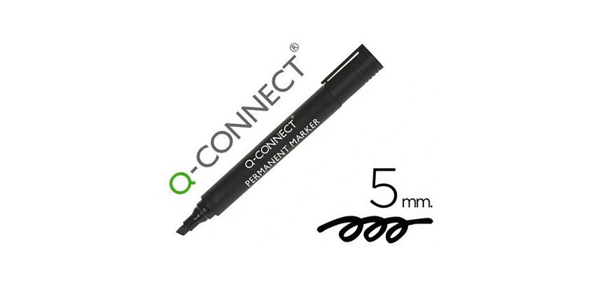 Rotulador q-connect marcador permanente punta biselada 5 mm
