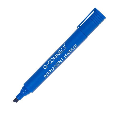 Rotulador q-connect marcador permanente azul punta biselada 5 mm