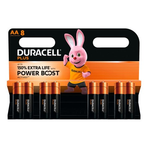 Duracell Plus - Pack de 8 piles Alcalines AA/LR06 - 1,5