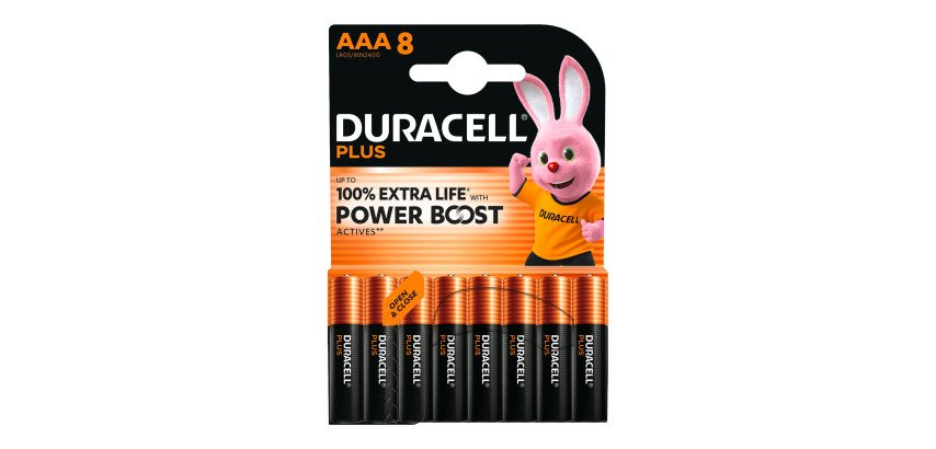 Duracell Plus - Pack de 8 piles Alcalines AAA/LR03 - 1,5V