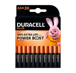 Duracell Plus - Pack de 20 piles Alcalines AAA/LR03 - 1,5