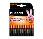 Duracell Plus - Pack de 20 piles Alcalines AAA/LR03 - 1,5