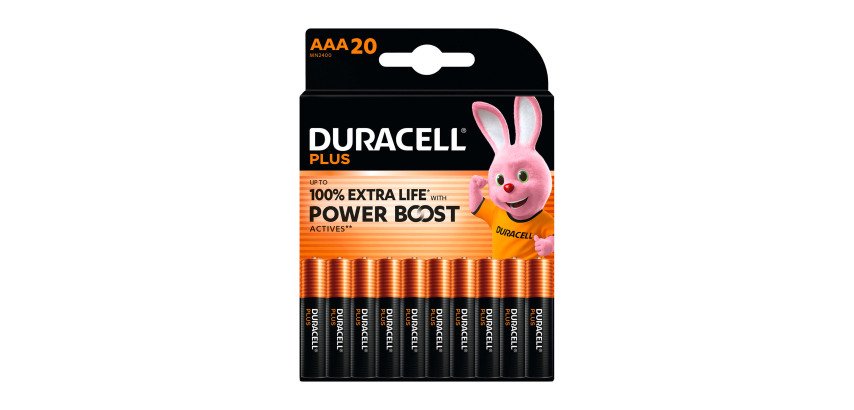 Duracell Plus - 20er-Pack Alkaline-Batterien AAA/LR03 - 1,5V