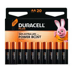 Duracell Plus - Pack de 20 piles Alcalines AA/LR06 - 1,5
