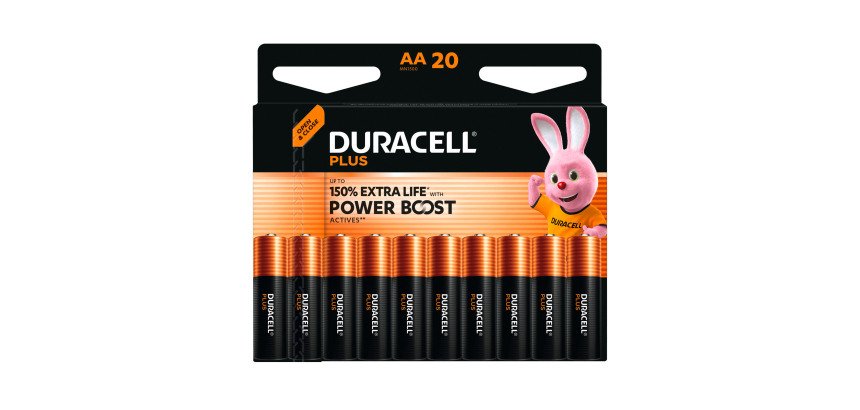 Duracell Plus - Pack de 20 piles Alcalines AA/LR06 - 1,5