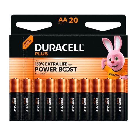 DURACELL Plus - Pack de 20 piles Alcalines AA/LR06 - 1,5V