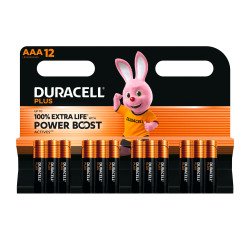 DURACELL Plus - Pak van 12 Alkaline AAA / LR03-batterijen - 1,5V