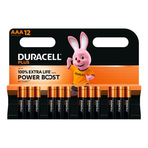 Duracell Plus - Pack de 12 piles Alcalines AAA/LR03 - 1,5V