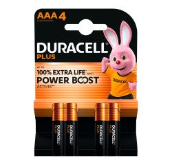 DURACELL Plus - Pak van 4 alkaline AAA/LR03-batterijen - 1,5 V
