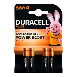 DURACELL Plus - Pack de 4 piles Alcalines AAA/LR03 - 1,5 V