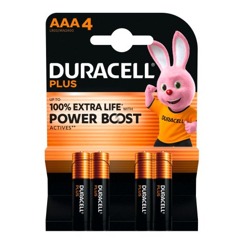 DURACELL Plus - Pack of 4 Alkaline AAA/LR03 Batteries - 1.5 V