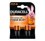 Duracell Plus - Pack de 4 piles Alcalines AAA/LR03 - 1,5