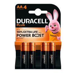 Duracell Plus - Pack of 4 Alkaline AA/LR06 Batteries - 1.5V.