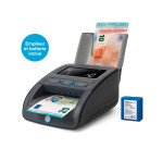 Pack Safescan 155-S : Détecteur de faux billets + batterie + empileur de billets