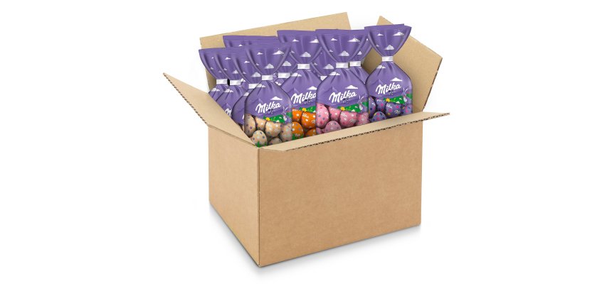 Milka oeufs de Pâques en chocolat - assortiment - 16 sachets de 100 gr