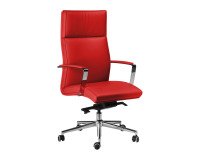 Poltrona Konica con tessuto effetto pelle colore rosso