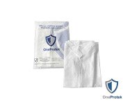 Blouse visiteur jetable blanche à zipper, fermeture éclair- Lot de 10