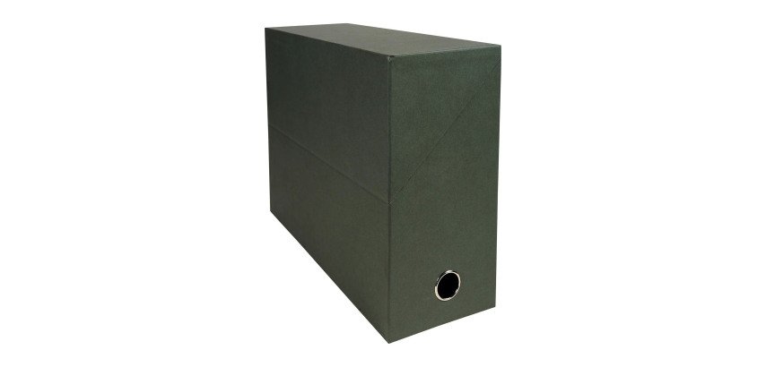 Caja de transferencia de cartón tintado Exacompta, lomo de 12 cm, color verde