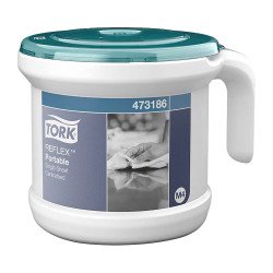 Distributeur tork reflex essuie-mains m4 performance   portable devidage central     coloris blanc et turquoise
