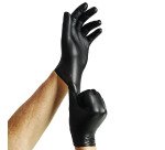 Gants en vinyle Extra Black, taille: M, noir - Boîte de 100 gants