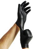 Gants jetables vinyle Extra Black Spontex, non poudré, noir - Boîte de 100 gants