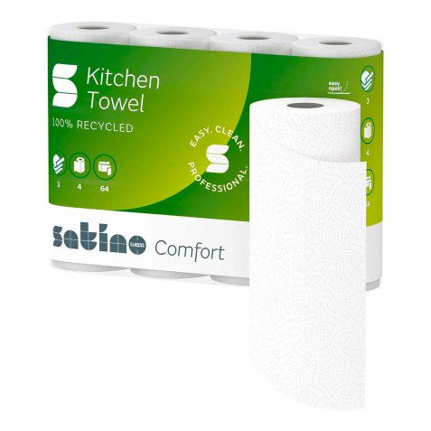 Essuie-tout Satino Comfort, 3 couches, extra blanc