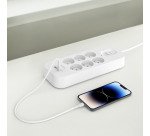Belkin Connect multiprise parafoudre 6 prises avec interrupteur et 2 ports USB-A et USB-C 2 m