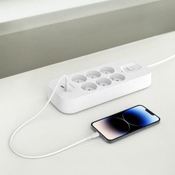 Belkin Connect multiprise parafoudre 6 prises avec interrupteur et 2 ports USB-A et USB-C 2 m