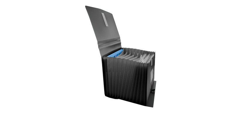 Clasificador con fuelle extensible negro cierre V-lock