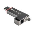 Verbatim clé USB Dual QuickStick 128 Go Usb 2.0 (Usb-A), Usb 3.2 (USB-C) Gris