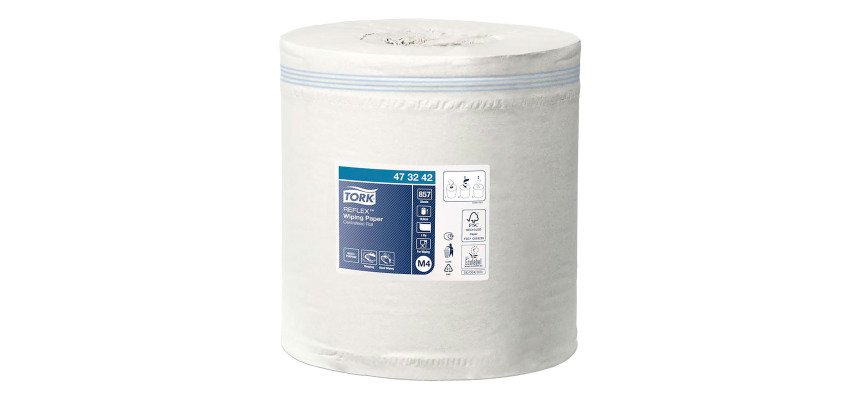 Papier d'essuyage Tork M4 Reflex Advanced 473242 1 épaisseur 857 feuilles blanc
