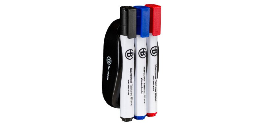 Porte-marqueurs magnétique + 3 marqueurs Bruneau
