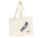 Bolso Tote Bag grande colección MILAN GIGANTE 403 since 1918 beige