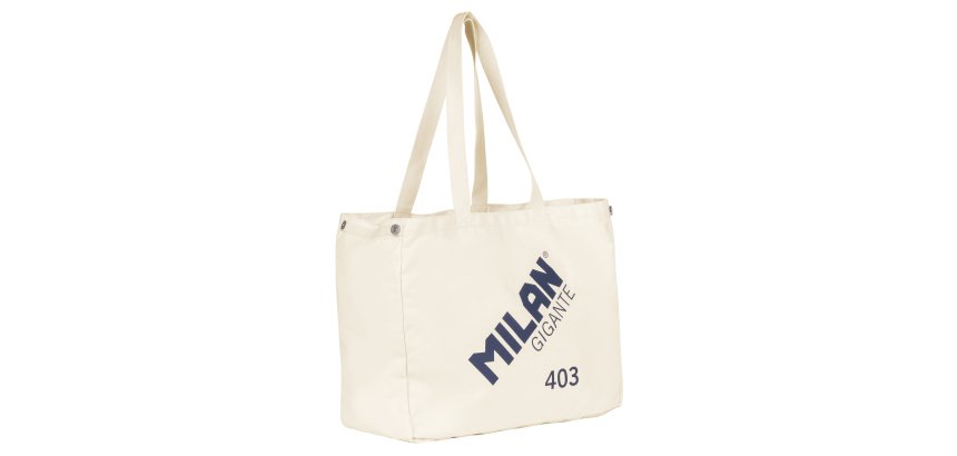 Bolso Tote Bag grande colección MILAN GIGANTE 403 since 1918 beige