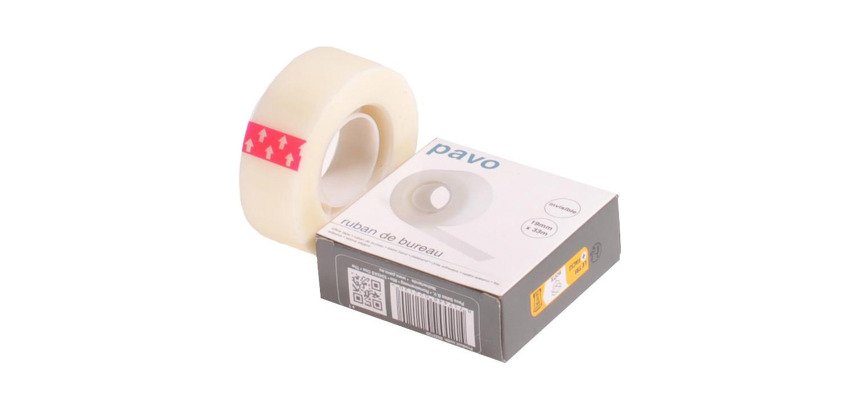 Ruban adhésif Pavo invisible - Largeur 19 mm x longueur 33 m