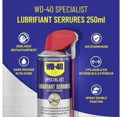 Lubrifiant Serrures Anticorrosion WD-40 Specialist - Aérosol de 250 ml