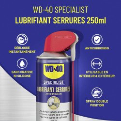 Lubrifiant Serrures Anticorrosion WD-40 Specialist - Aérosol de 250 ml
