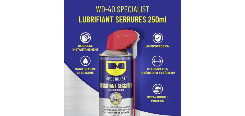 Lubrifiant Serrures Anticorrosion WD-40 Specialist - Aérosol de 250 ml