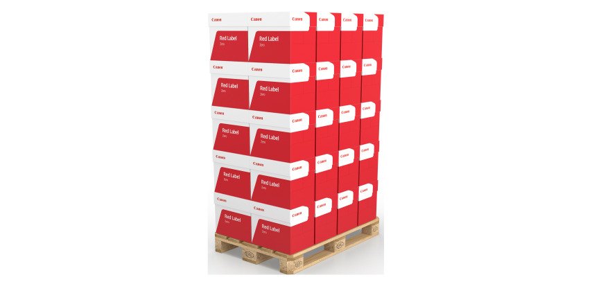 Papier Red Label Zero A4 80g - palette jetable 200 ramettes de 500 feuilles
