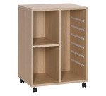 Mobiele bijzettafel gemengd hout 6 glijdende manden Pixy