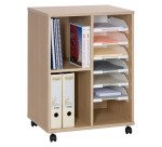 Mobiele bijzettafel gemengd hout 6 glijdende manden Pixy